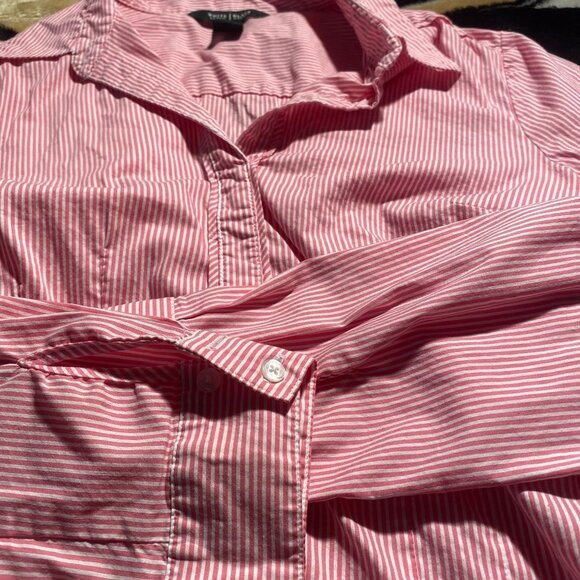 Women's Pink White House Button Up Blouse - Size 6 - Picture 2 of 3
